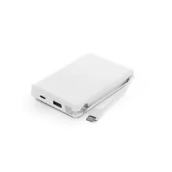 Bateria Portátil em ABS Reciclado 10000 mAh com Cabo Personalizada Bateria Portátil em ABS Reciclado 10000 mAh com Cabo Personalizada
