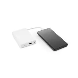 Bateria Portátil em ABS Reciclado 10000 mAh com Cabo Personalizada
