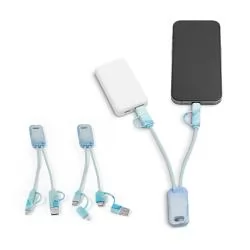 Cabo USB com Diversas Funções 6 em 1 em ABS Reciclado Personalizado Cabo USB com Diversas Funções 6 em 1 em ABS Reciclado Personalizado