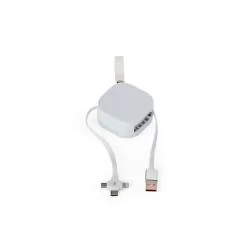Cabo USB retrátil 4 em 1 Personalizado Cabo USB retrátil 4 em 1 Personalizado