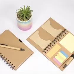 Caderno Ecológico com Autoadesivos e Caneta Personalizado Caderno Ecológico com Autoadesivos e Caneta Personalizado