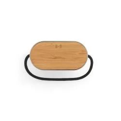Caixa de Som 15w Com Carregador Super Rápido e Detalhes em Bambu Personalizada Caixa de Som 15w Com Carregador Super Rápido e Detalhes em Bambu Personalizada