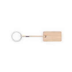 Chaveiro de Bambu com Cordão em RPET Personalizado Chaveiro de Bambu com Cordão em RPET Personalizado
