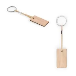 Chaveiro de Bambu com Cordão em RPET Personalizado Chaveiro de Bambu com Cordão em RPET Personalizado