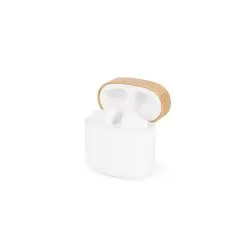 Fone de Ouvido sem Fio em ABS Reciclado e Tampa de Bambu Personalizado Fone de Ouvido sem Fio em ABS Reciclado e Tampa de Bambu Personalizado