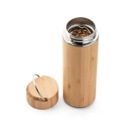 Garrafa Térmica 440ml Em Bambu Personalizada Garrafa Térmica 440ml Em Bambu Personalizada