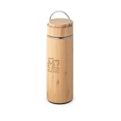 Garrafa Térmica 440ml Em Bambu Personalizada Garrafa Térmica 440ml Em Bambu Personalizada