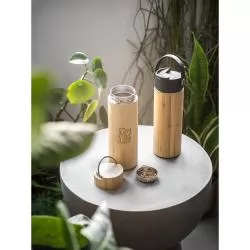 Garrafa Térmica 440ml Em Bambu Personalizada