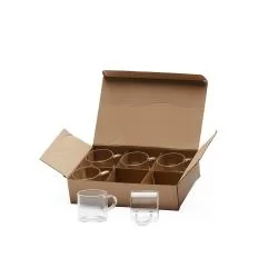 Kit Xícaras de Vidro 6 Peças Personalizado Kit Xícaras de Vidro 6 Peças Personalizado