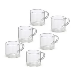 Kit Xícaras de Vidro 6 Peças Personalizado Kit Xícaras de Vidro 6 Peças Personalizado